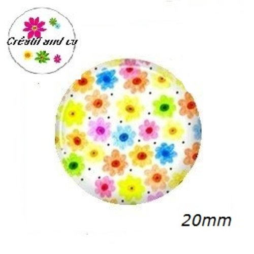 Cabochon fleuri 20mm