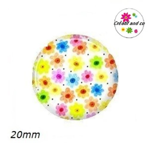 Cabochon fleuri 20mm