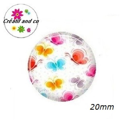 Cabochon papillons colorés 20mm