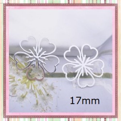 Breloque estampe fleur argent 17mm