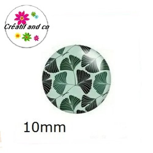 X2 cabochons feuille de ginkgo 10mm