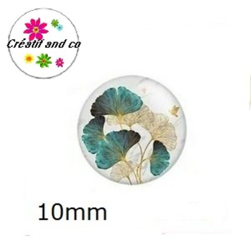 X2 cabochons feuille de ginkgo 10mm