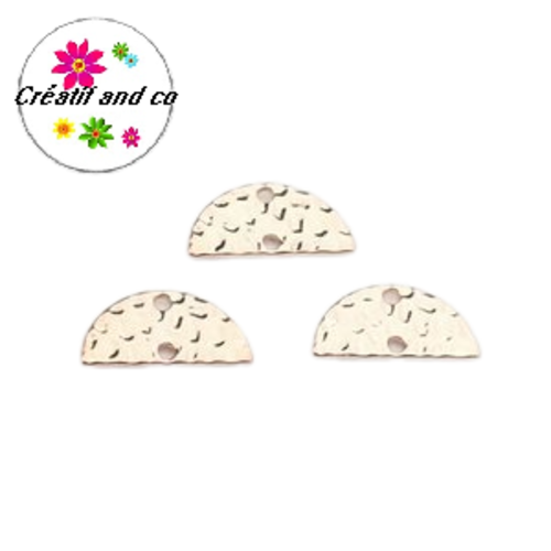 Connecteur demi cercle martelé rose gold 15mm