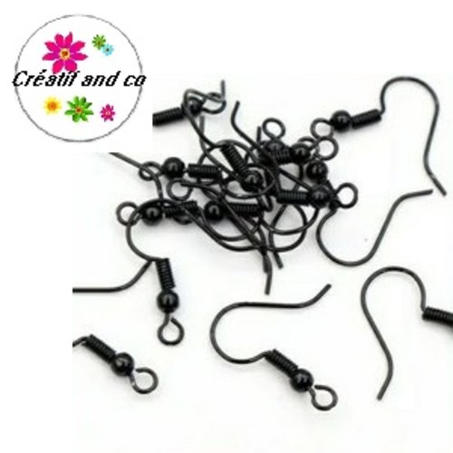 X50 attaches boucles d'oreilles dormeuses noires