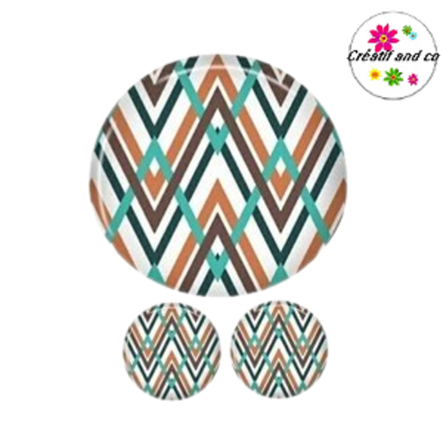 Lot cabochon à motif  25mm et 2 cabochons 12mm