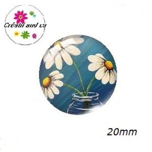 Cabochon fleuri 20mm