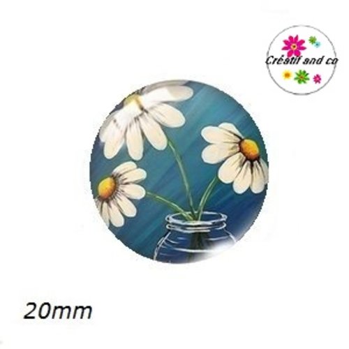 Cabochon fleuri 20mm
