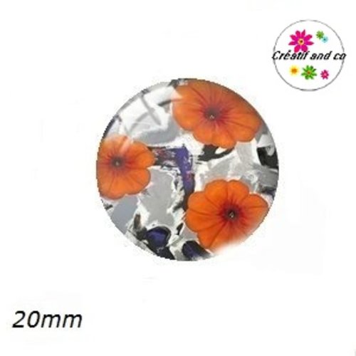 Cabochon fleuri 20mm