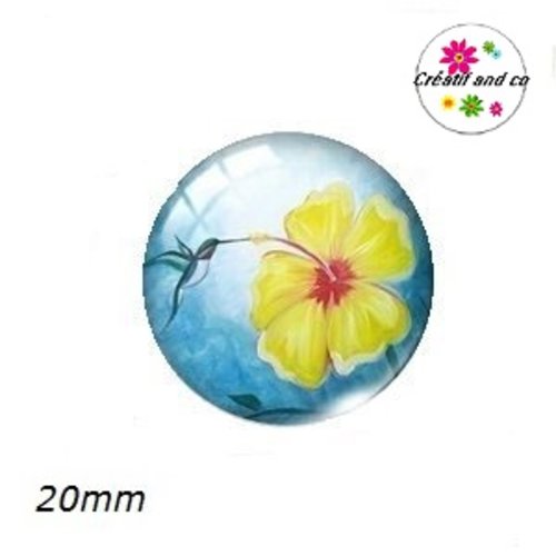 Cabochon fleuri 20mm