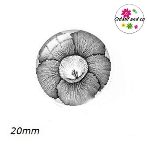 Cabochon fleuri 20mm