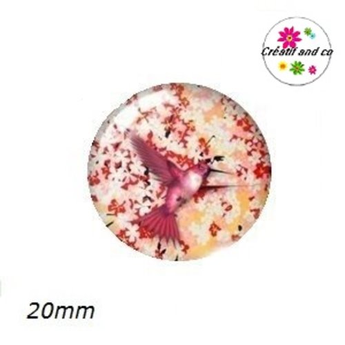 Cabochon colibri 20mm