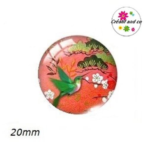 Cabochon colibri 20mm