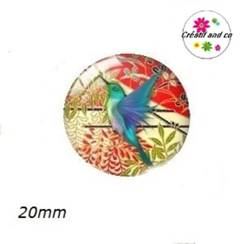 Cabochon colibri 20mm