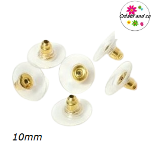 X10 poussoirs silicone transparent et métal doré