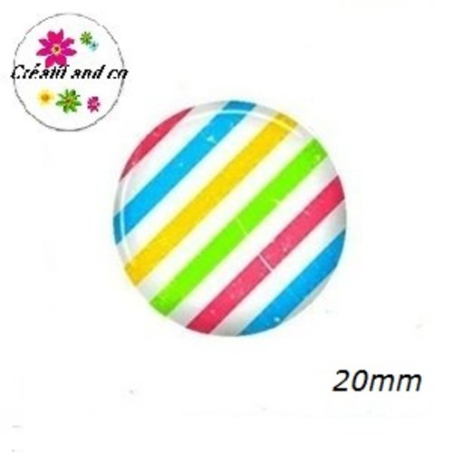 Cabochon rayé 20mm