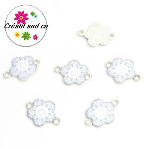 Connecteur fleur mandala émail 19mm