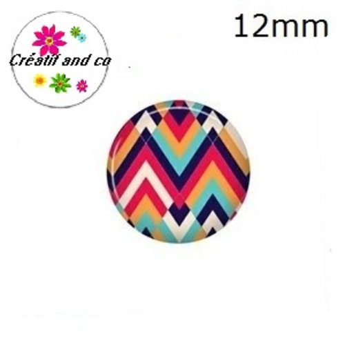 X2 cabochons à motif 12mm