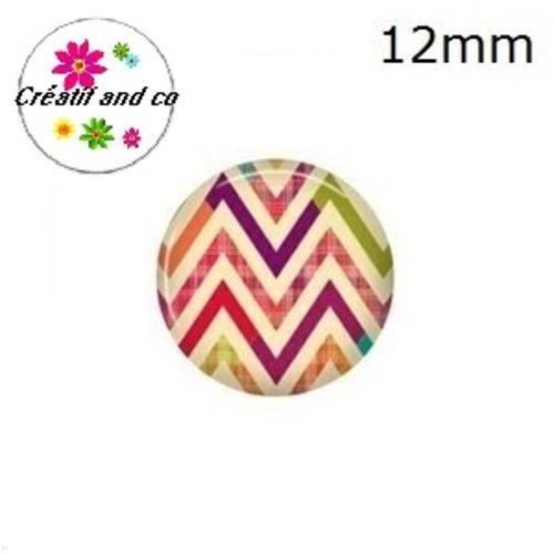 X2 cabochons à motif 12mm