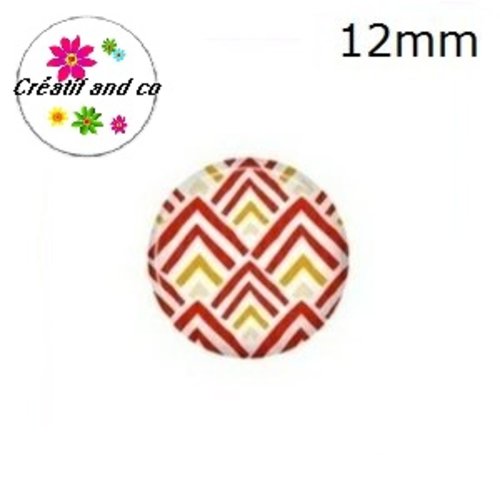 X2 cabochons à motif 12mm