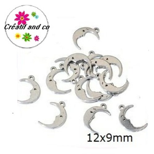 Petit pendentif lune acier inoxydable 12mm