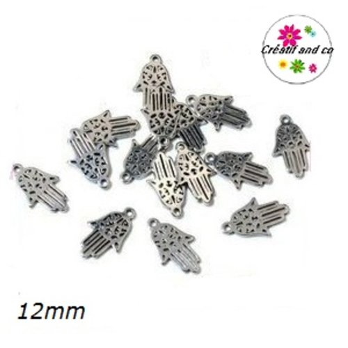 Petit pendentif main de fatma acier inoxydable 12mm