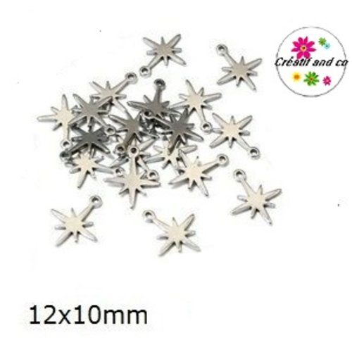 Petit pendentif étoile acier inoxydable 12mm