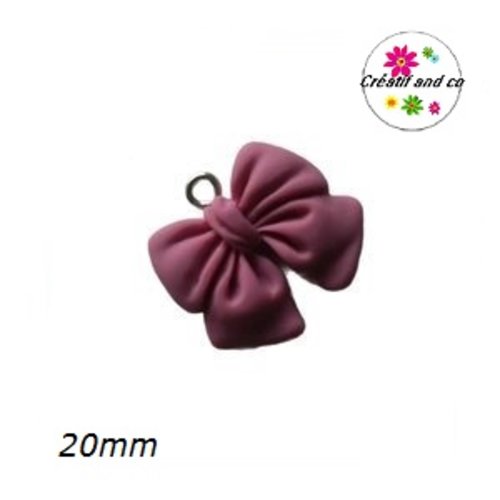 Breloque noeud violine résine 3d 20mm