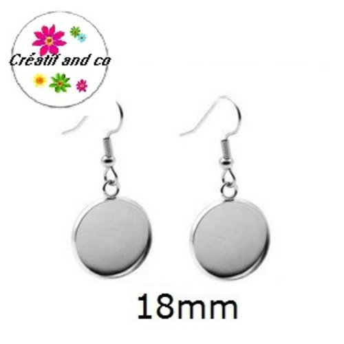 X10 supports boucles d'oreilles acier inoxydable pour cabochon 18mm