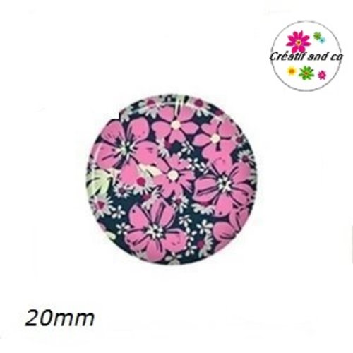 Cabochon fleuri 20mm