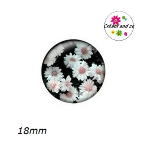 Cabochon fleuri 18mm