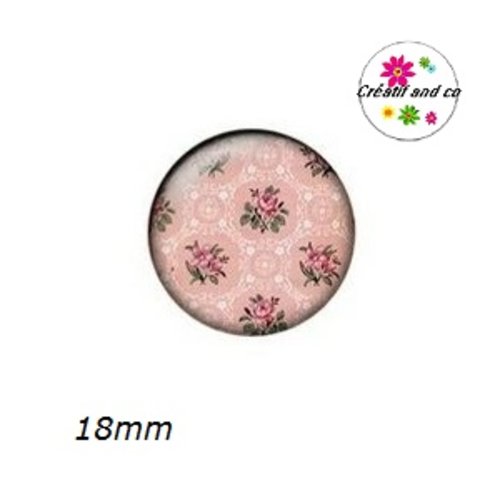 Cabochon fleuri 18mm