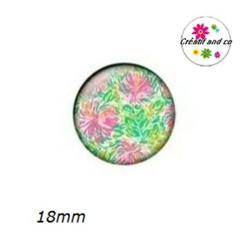 Cabochon fleuri 18mm