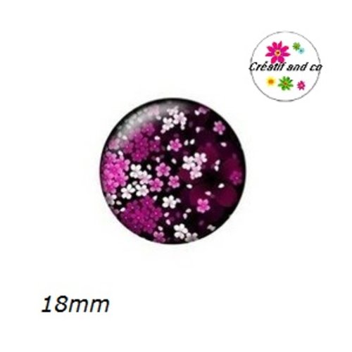 Cabochon fleuri 18mm