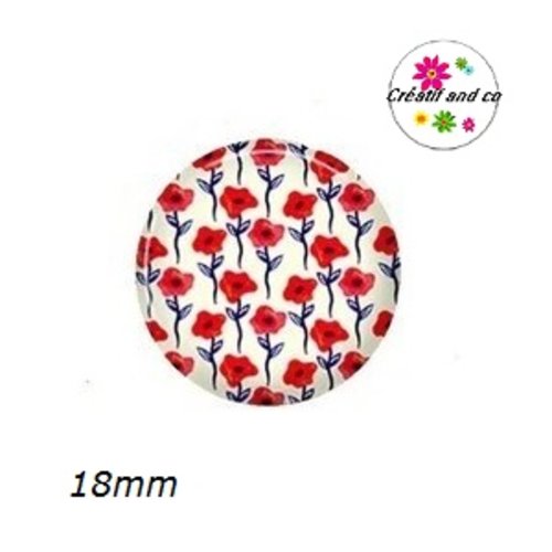 Cabochon fleuri 18mm