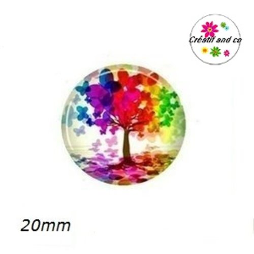 Cabochon arbre de vie coloré 20mm