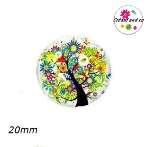 Cabochon arbre de vie coloré 20mm