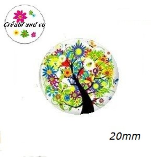 Cabochon arbre de vie coloré 20mm