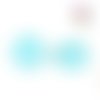 Clou oreille cercle bleu clair acrylique et tige argent 925