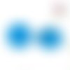 Clou oreille cercle bleu acrylique et tige argent 925