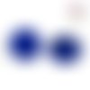 Clou oreille cercle bleu roi acrylique et tige argent 925