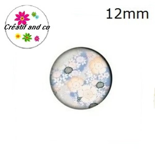 X2 cabochons motif japonais 12mm