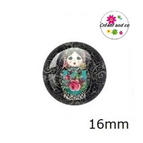 X2 cabochons poupée russe 16mm