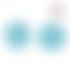Clou oreille cercle paillette bleu acrylique et tige argent 925