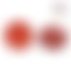 Clou oreille cercle paillette rouge acrylique et tige argent 925