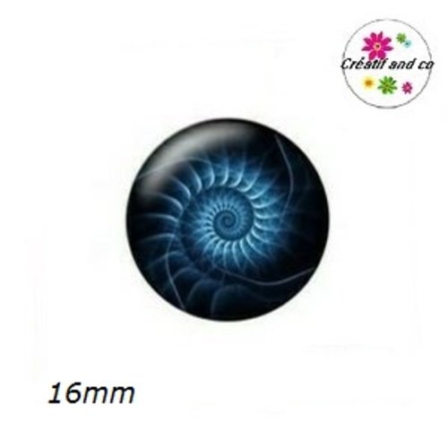 X2 cabochons ton bleu 16mm