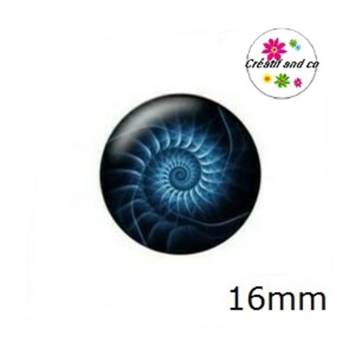 X2 cabochons ton bleu 16mm