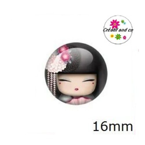 X2 cabochons kokeshi 16mm