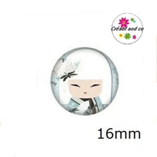 X2 cabochons kokeshi 16mm