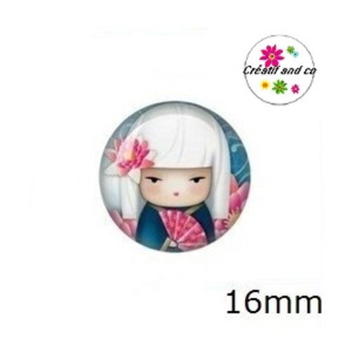X2 cabochons kokeshi 16mm