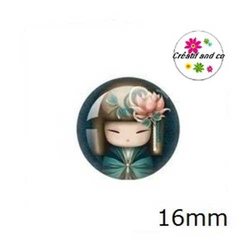 X2 cabochons kokeshi 16mm